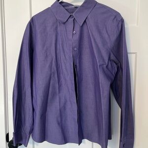 VTG Pendleton Button Down Shirt Shaped Fit Womens 16 Petite Purple Non-Iron NWOT